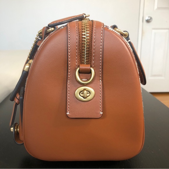 COACH Ruby Satchel 25 Signature Jacquard in Burnished Amber $700 - Picture 6 of 16